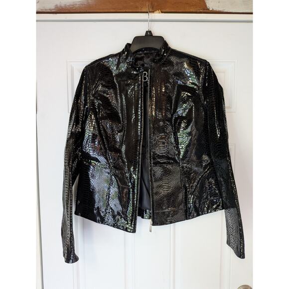 23RD ST Women's Embossed 100% Leather Shell Jacket Sz SM - Picture 2 of 6